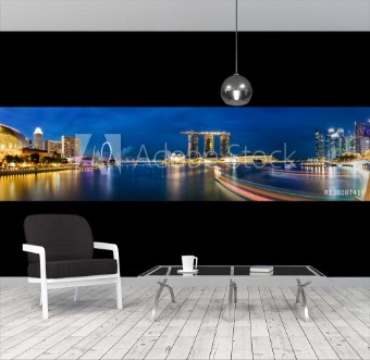 Picture of Singapur Marina und Skyline am Abend